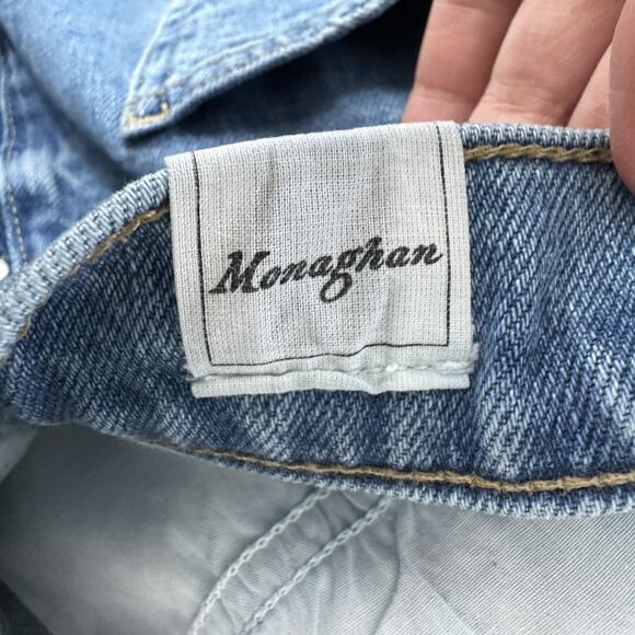 Frank & Eileen Jeans Womens 30 Blue Monaghan High Rise Straight Distressed Crop - Picture 8 of 9